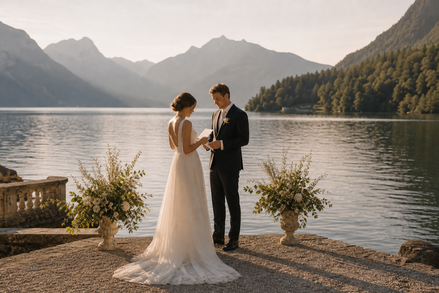 欧洲湖畔婚礼誓言
