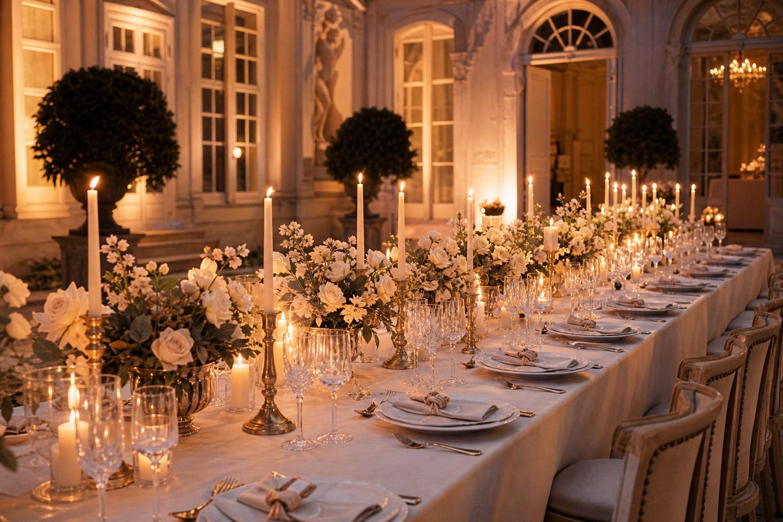 Elegantes Dinner in einem europäischen Gutshaus